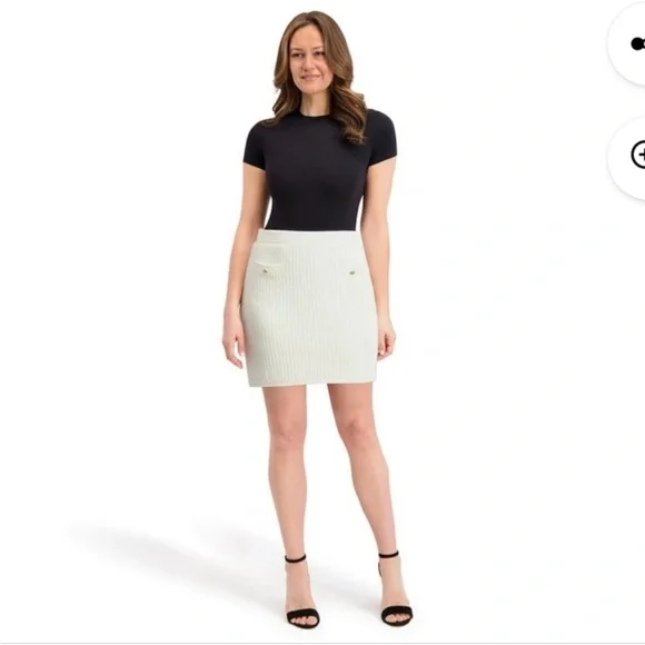 French Connection Cream Mini Skirt - Picture 3 of 3